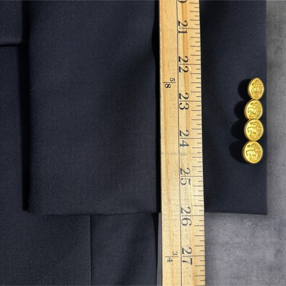 BROOKS BROTHERS Mens 46L Navy Wool Blazer Sport Coat 2 Button Single Vent Jacket - Picture 10 of 16